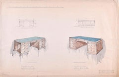 D.L Hadden Design for Executive Desks Geo.M.Hammer 1959 Watercolour and Pencil