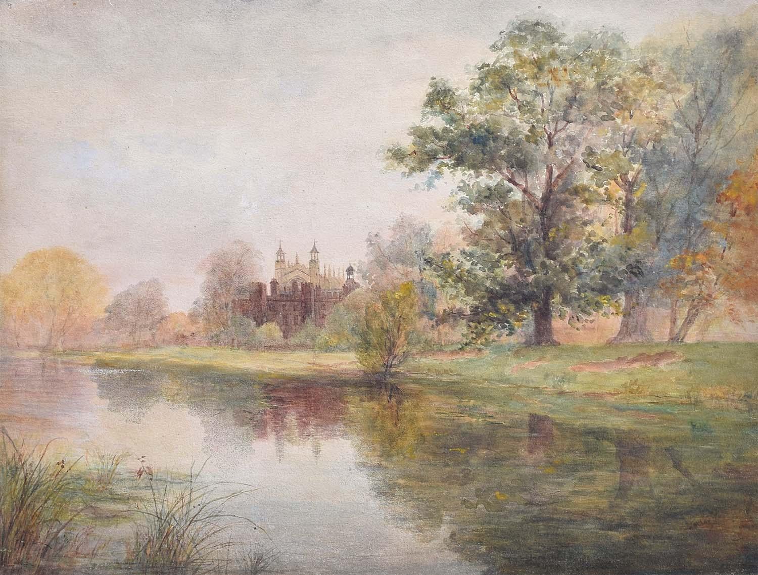 Eton College Windsor Watercolour 19th Century England British painting Victorian