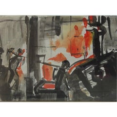 David Smith Sulzer Engineering Works I Svizzera Acquerello Modern British Art