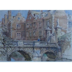 John Fulleylove, 'The Kitchen Bridge, St John's College Cambridge' watercolour