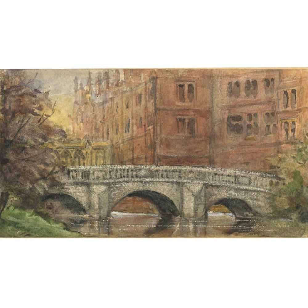 Unknown Landscape Art - Anon. Wren Bridge St John's College, Cambridge, c.1875 watercolour