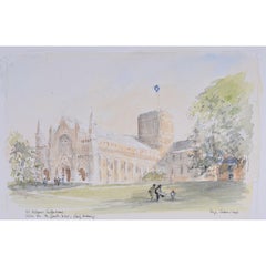 Sir Hugh Casson, 'Cattedrale di St. Albans', stampa di prova (1980 circa)
