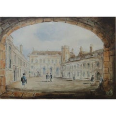 Richard Bankes Harraden, « First Court, Pembroke College, Cambridge », vers 1830