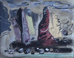 Vintage John Piper Bullslaughter Bay c. 1955 Pembrokeshire abstract watercolour painting