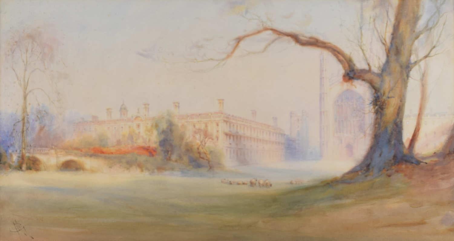 Charles March Gere, RA, RWS Landscape Art - Charles March Gere: King's College and Clare College Cambridge from the Backs