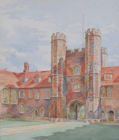 St John's College, Cambridge watercolour by E. T. Talbot