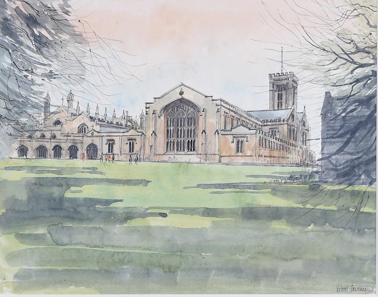 Robert Tavener: Cheltenham College architectural watercolour