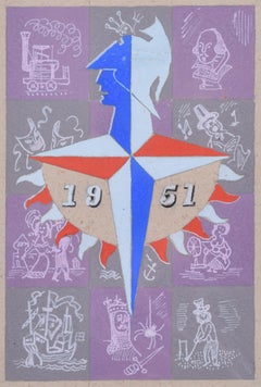 Festival of Britain Logo 1951 gouache by Peter J Wright after Abram Games