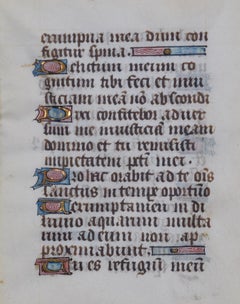 Antique Illuminated psalter Psalm 31 manuscript