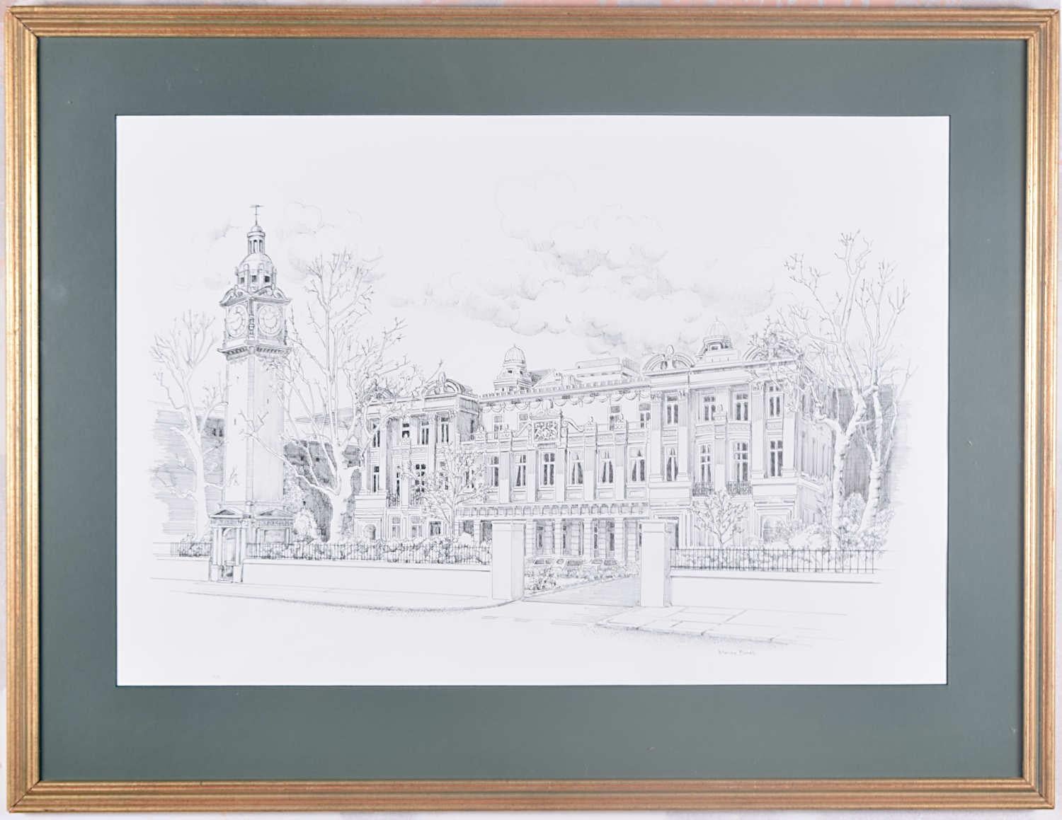 Pour voir nos autres dessins d'architecture et aquarelles, faites défiler la page jusqu'à " Plus de ce vendeur " et en dessous cliquez sur " Tout voir de ce vendeur " puis faites une recherche.

Marian Bunzl (20e siècle)
Collège Queen Mary