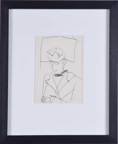 Vintage Gentleman in Black-Tie, sketch by Keith Vaughan