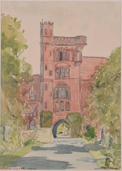 Girton College, Cambridge, acuarela de Joy Fox