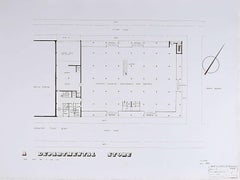 Vintage V A Hards: 'Design for A Departmental Store' Mid Century architectural drawing