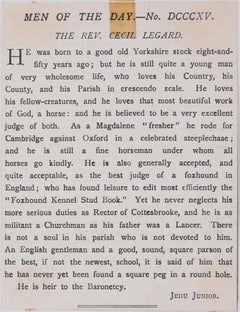 Cecil Legard 'A Judge' Vanity Fair cartoon by Cuthbert "CB" Bradley