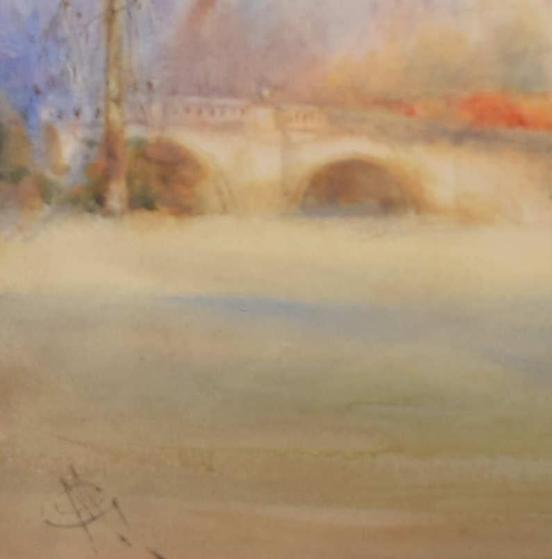 Charles March Gere: King's College and Clare College Cambridge from the Backs - Art by Charles March Gere, RA, RWS