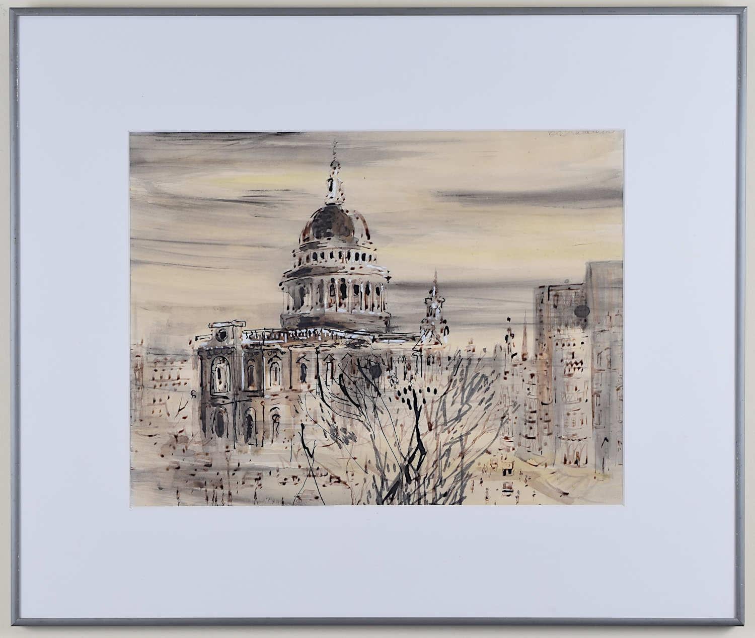 Violet Hilda Drummond: St Paul's Cathedral watercolour For Sale 1
