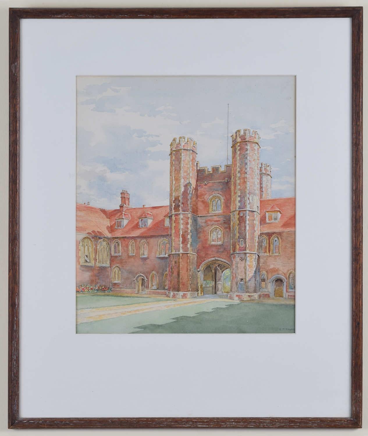 St John's College, Cambridge watercolour by E. T. Talbot For Sale 2