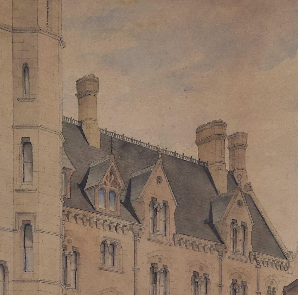 F F Hoyland Balliol College Oxford watercolour, 1880 For Sale 3