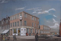 Barclays Bank 1964 architectural drawing. Design by JDM Harvey, London, England