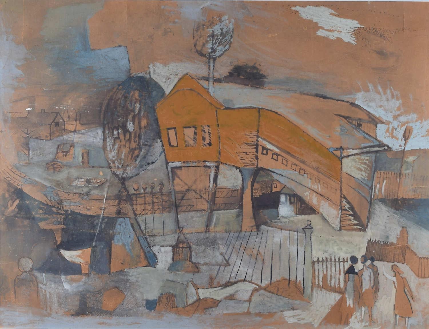 To see our other Modern British Art, scroll down to "More from this Seller" and below it click on "See all from this Seller" - or send us a message if you cannot find the artist you want.

Gwyneth Johnstone (1915 - 2010)
The Railway Bridge
Mixed