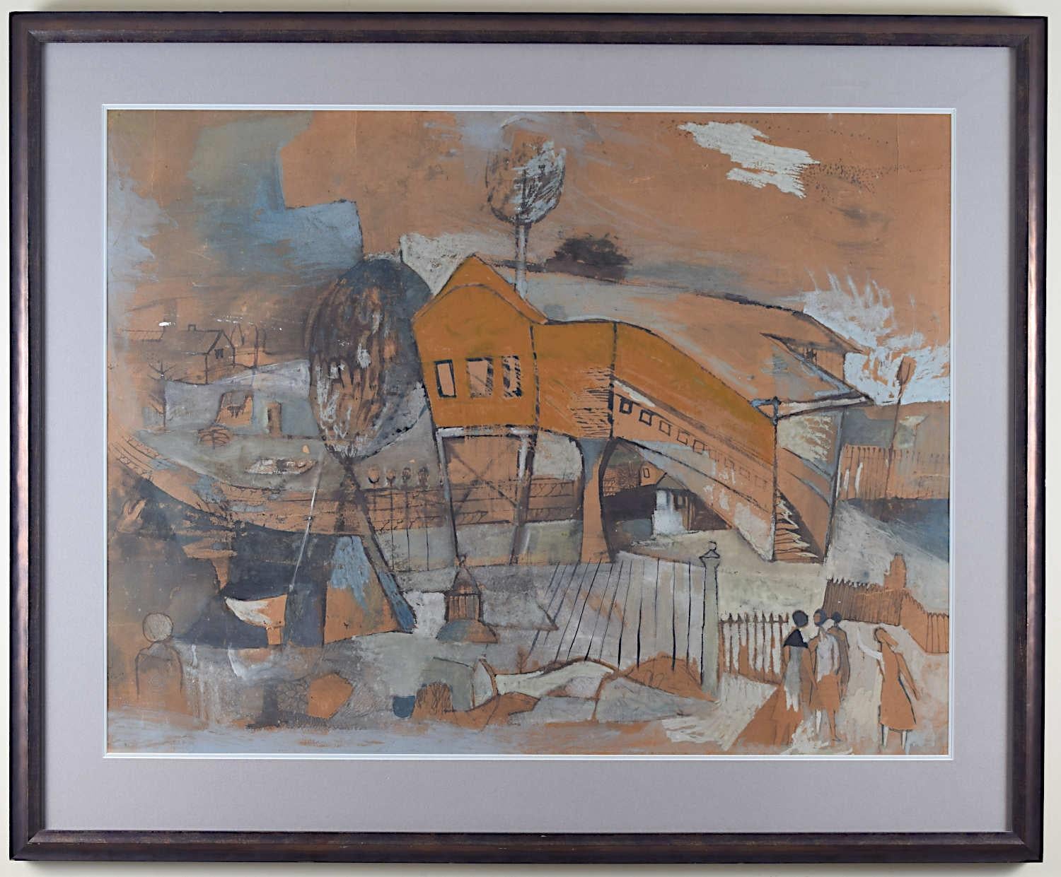 Gwyneth Johnstone : « The Railway Bridge », aquarelle d'art britannique moderne en vente 4