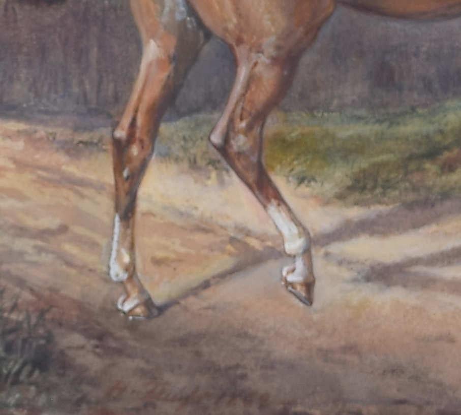 H Fluiss: 'Huntsman to the Pytchley Hounds' foxhunting watercolour - Modern Art by H. Fluiss