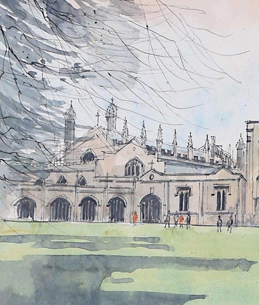 Robert Tavener: Cheltenham College architectural watercolour For Sale 2