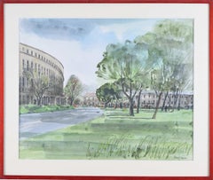 Retro Robert Tavener: Lansdown Parade, Cheltenham architectural watercolour