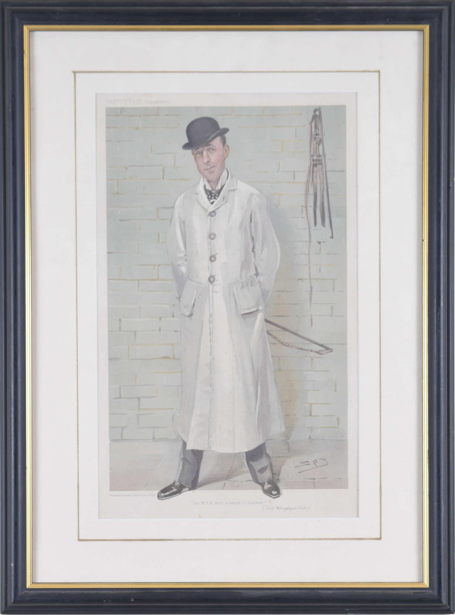 Sir Leslie « Spring » Ward : Carton de chasse de Vanity Fair «MFH with a sense of humour » - Victorien Art par Sir Leslie Ward
