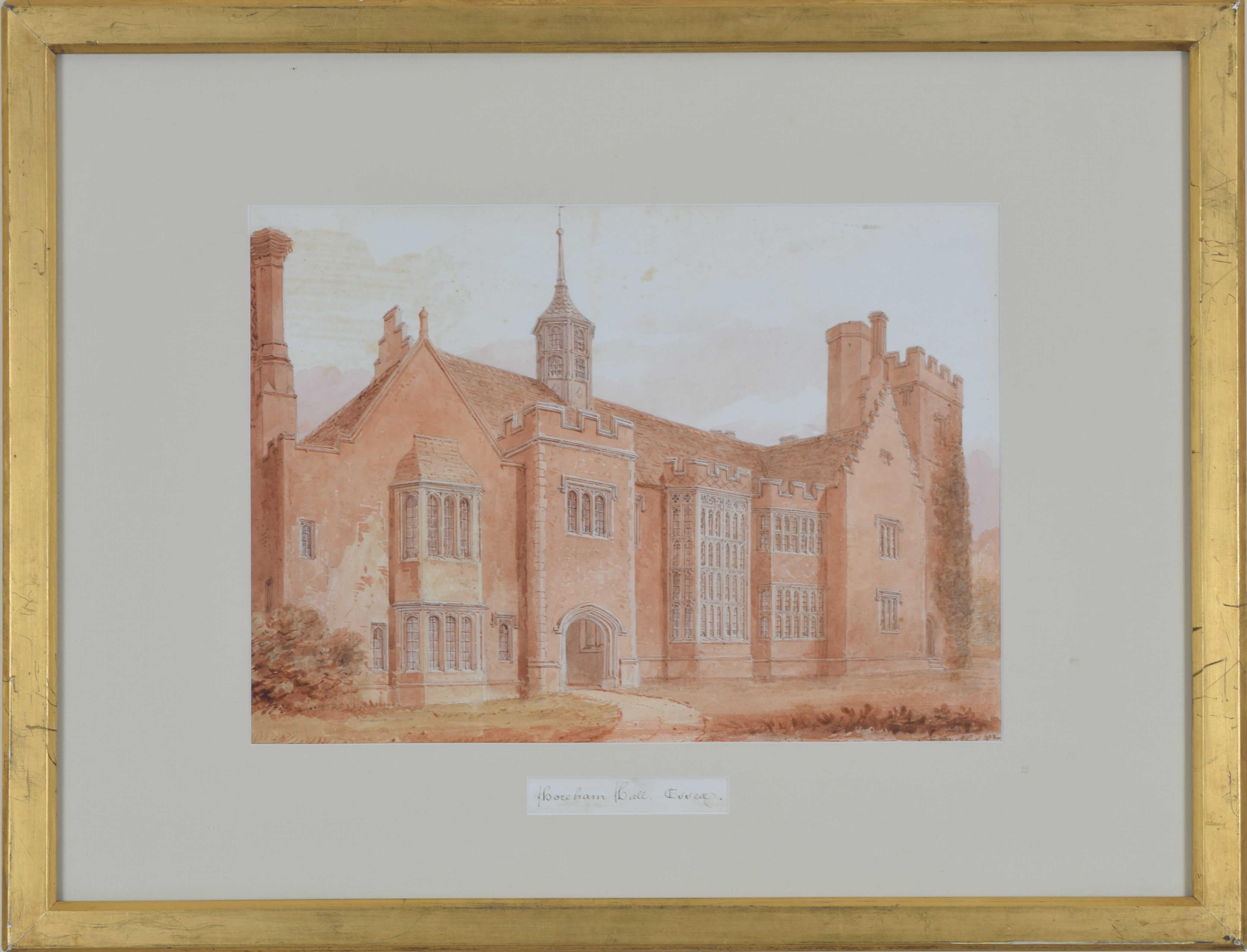 Horham Hall, Essex watercolour by John Chessell Buckler For Sale 3