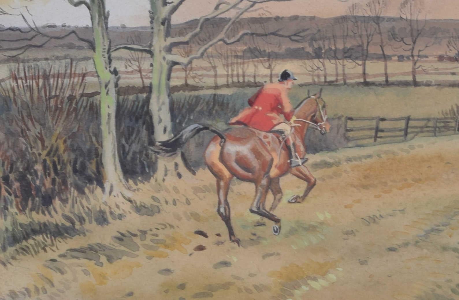 The Middleton Hunt at Sherriff Hutton hunting watercolour by John Appleyard For Sale 1