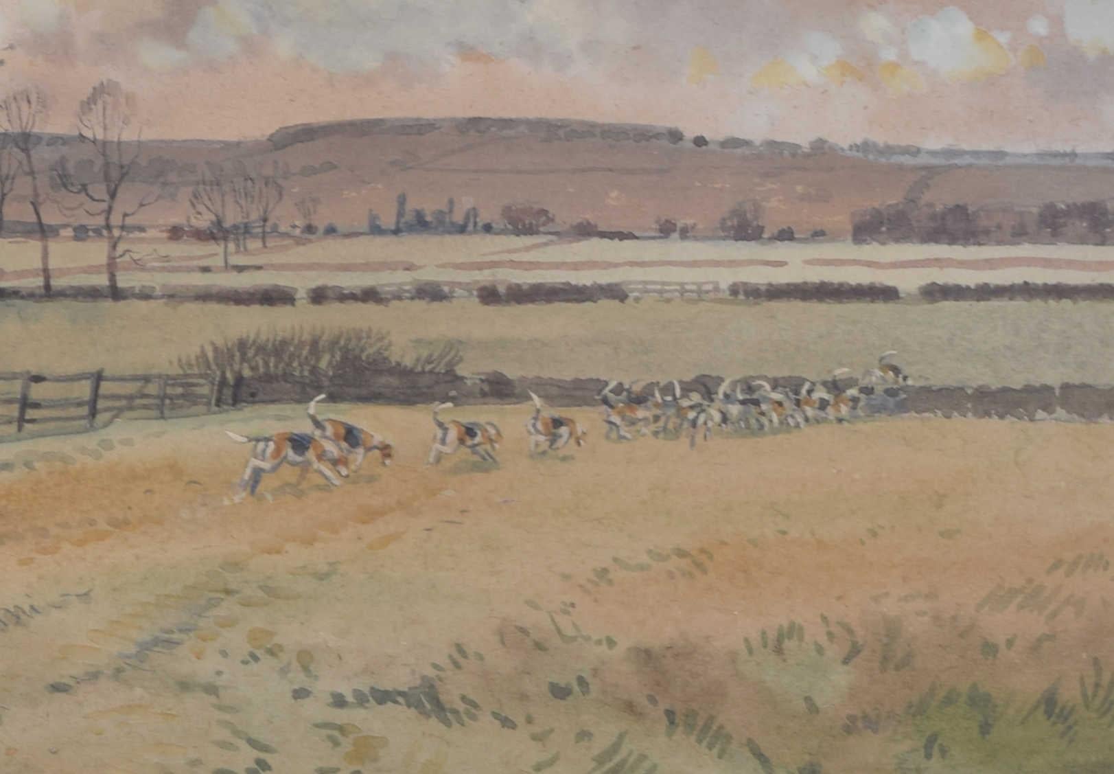 The Middleton Hunt at Sherriff Hutton hunting watercolour by John Appleyard For Sale 2