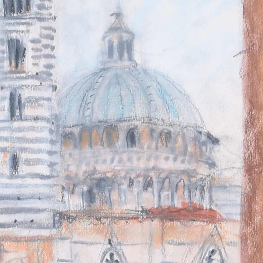 Duomo di Siena, Archway View pastel Modern British Art drawing by Selina Thorp For Sale 1