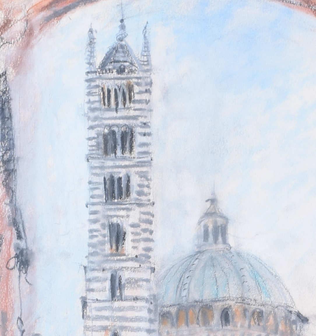 Duomo di Siena, Archway View pastel Modern British Art drawing by Selina Thorp For Sale 2
