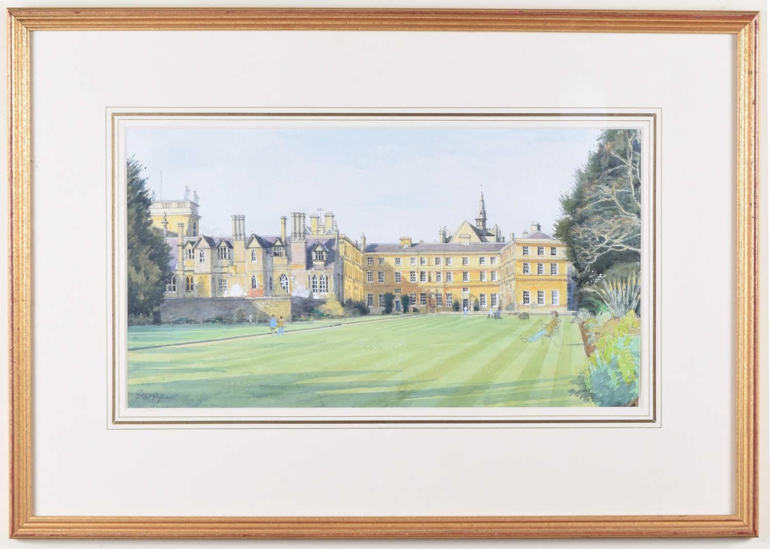 Aquarelle du Trinity College, Oxford par John Doyle en vente 1