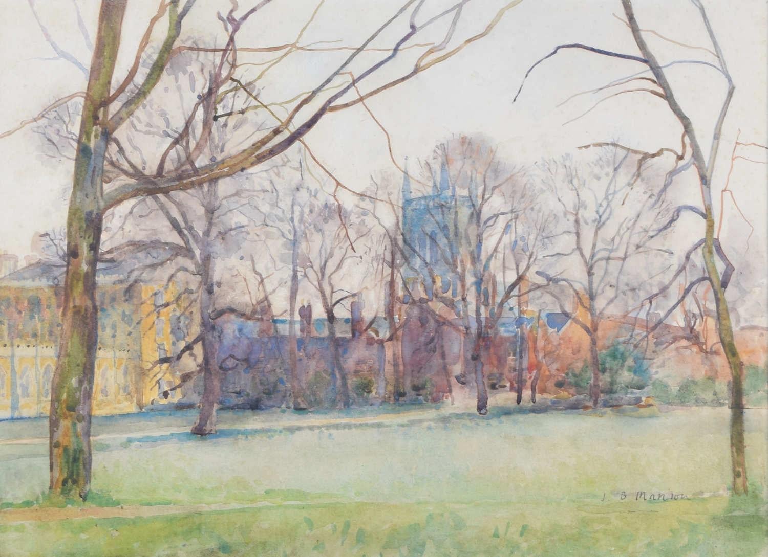 St John’s College, Cambridge watercolour by James Bolivar Manson For Sale 4