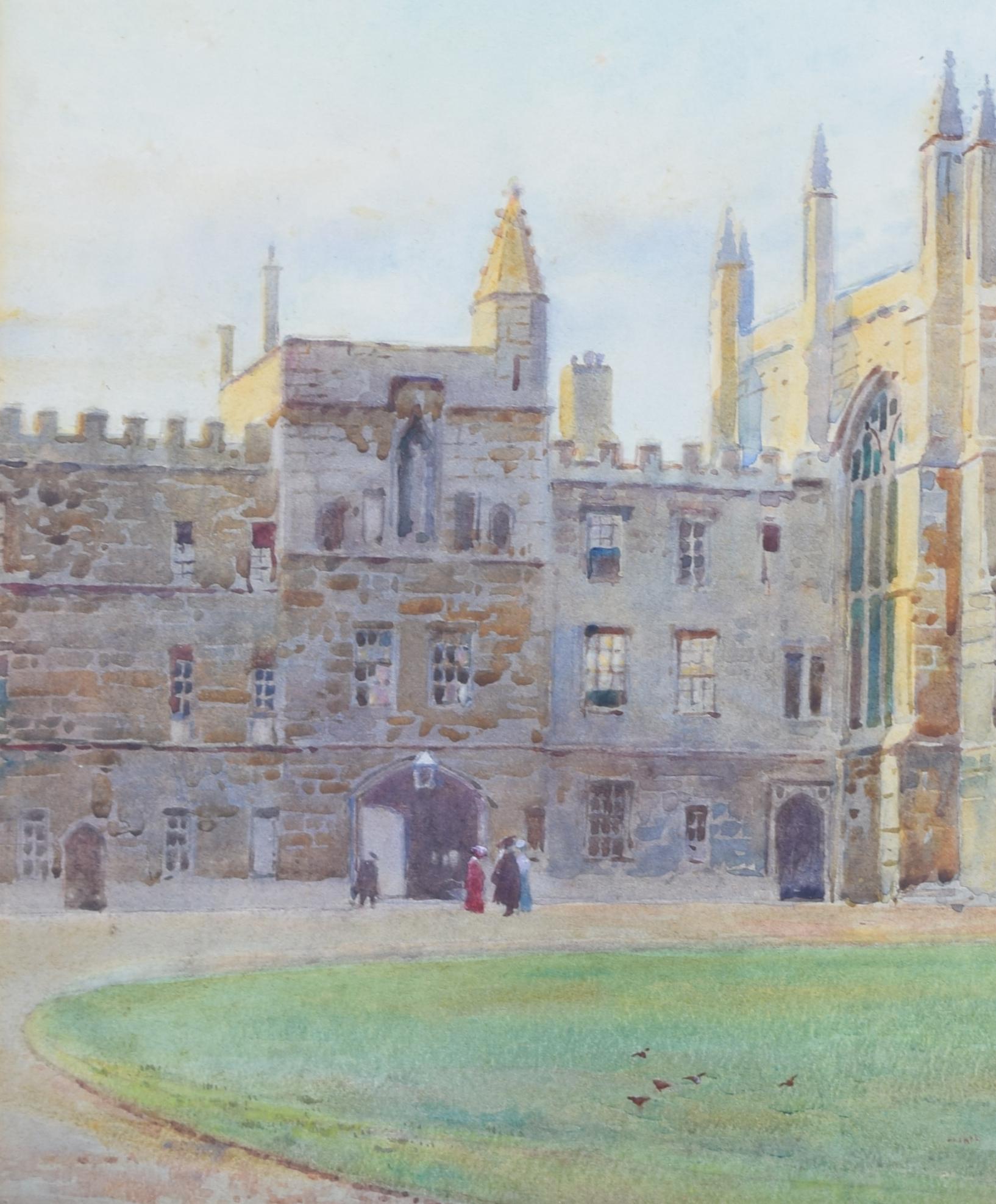 New College, Oxford Front Quad watercolour by William Matthison For Sale 1