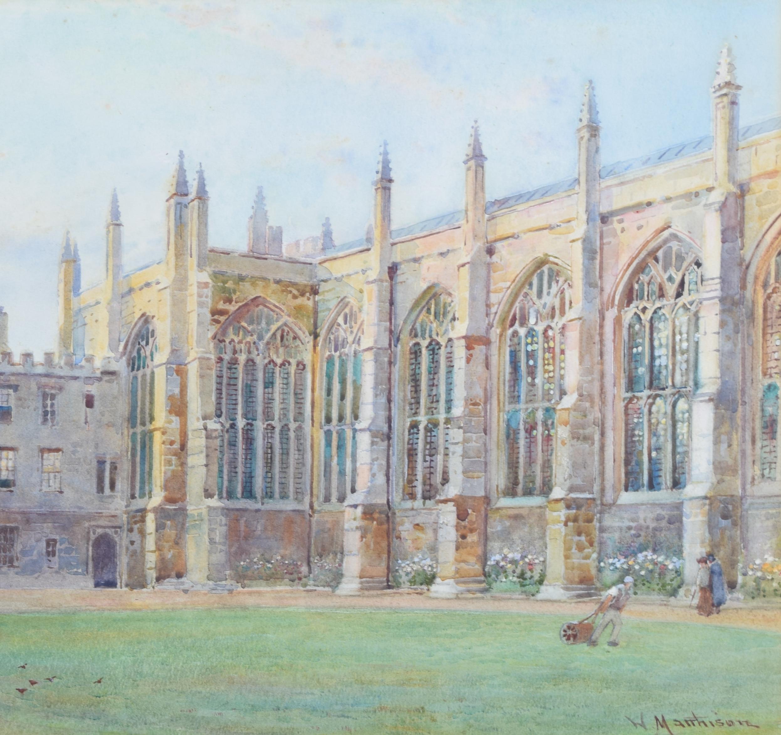 New College, Oxford Front Quad watercolour by William Matthison For Sale 2