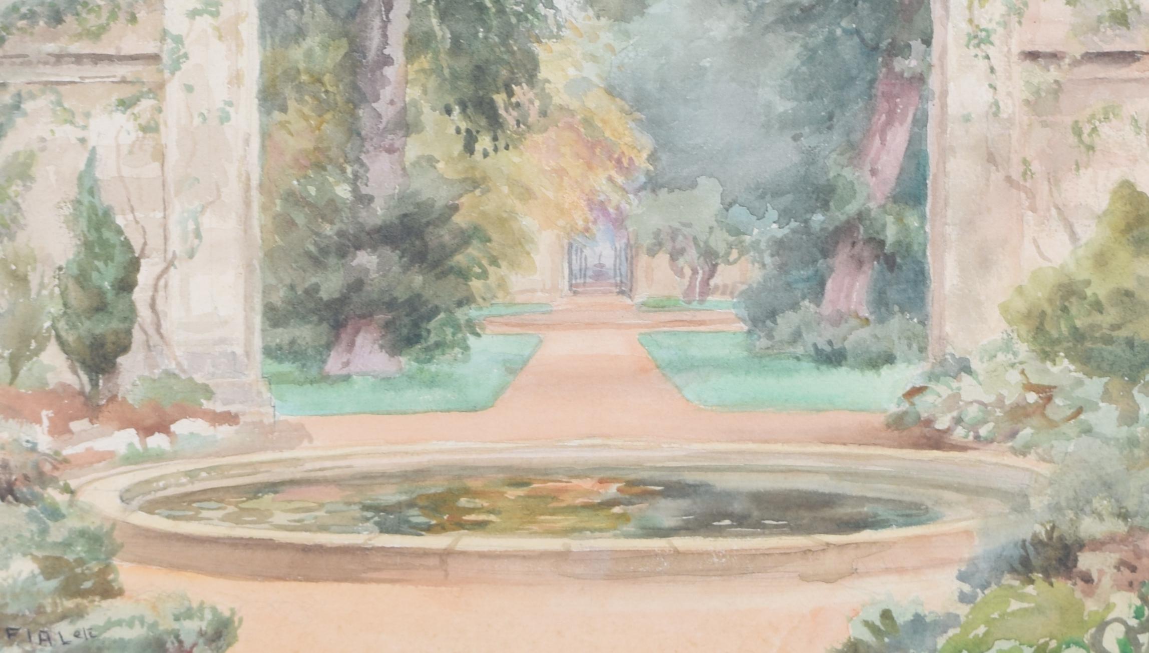 University of Oxford Botanic Garden watercolour by Margaret Waller For Sale 2