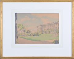 Vintage Worcester College, Oxford watercolour by Bernard Cecil Gotch