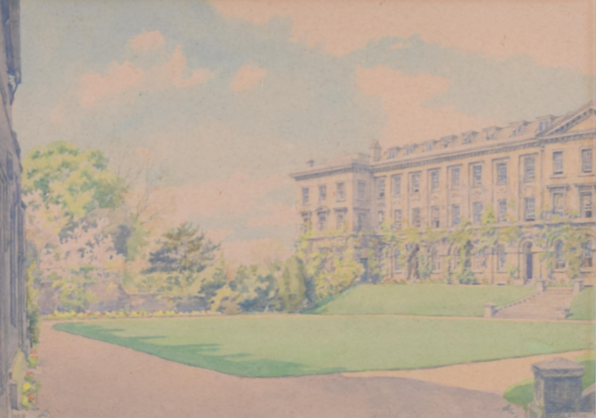 Worcester College, Oxford watercolour by Bernard Cecil Gotch For Sale 1