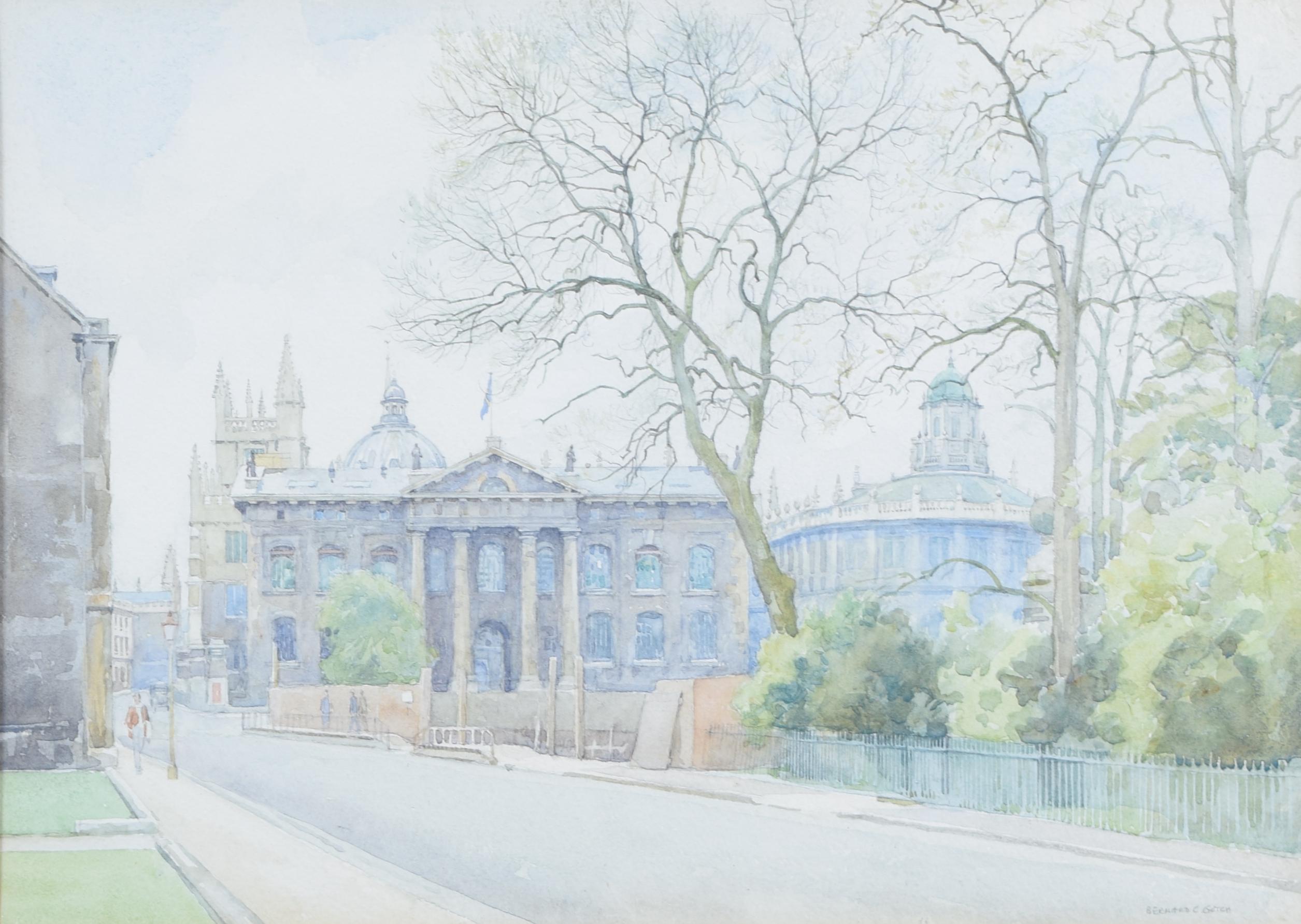 Bernard Cecil Gotch Landscape Art – Clarendon Building and Sheldonian Theatre, Oxford, Aquarell von Bernard Gotch