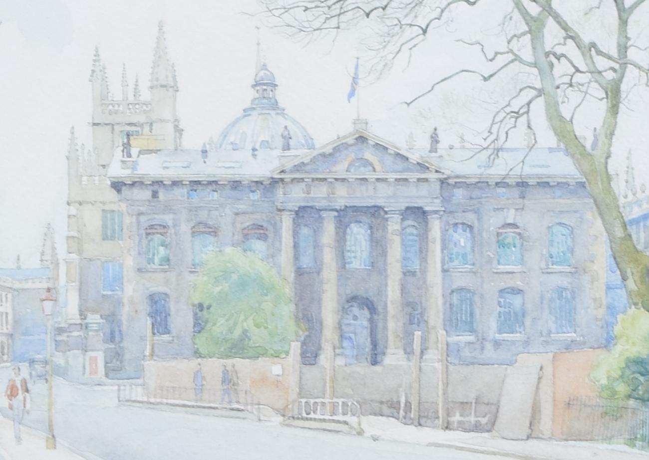 Clarendon Building and Sheldonian Theatre, Oxford watercolour by Bernard Gotch - Art by Bernard Cecil Gotch