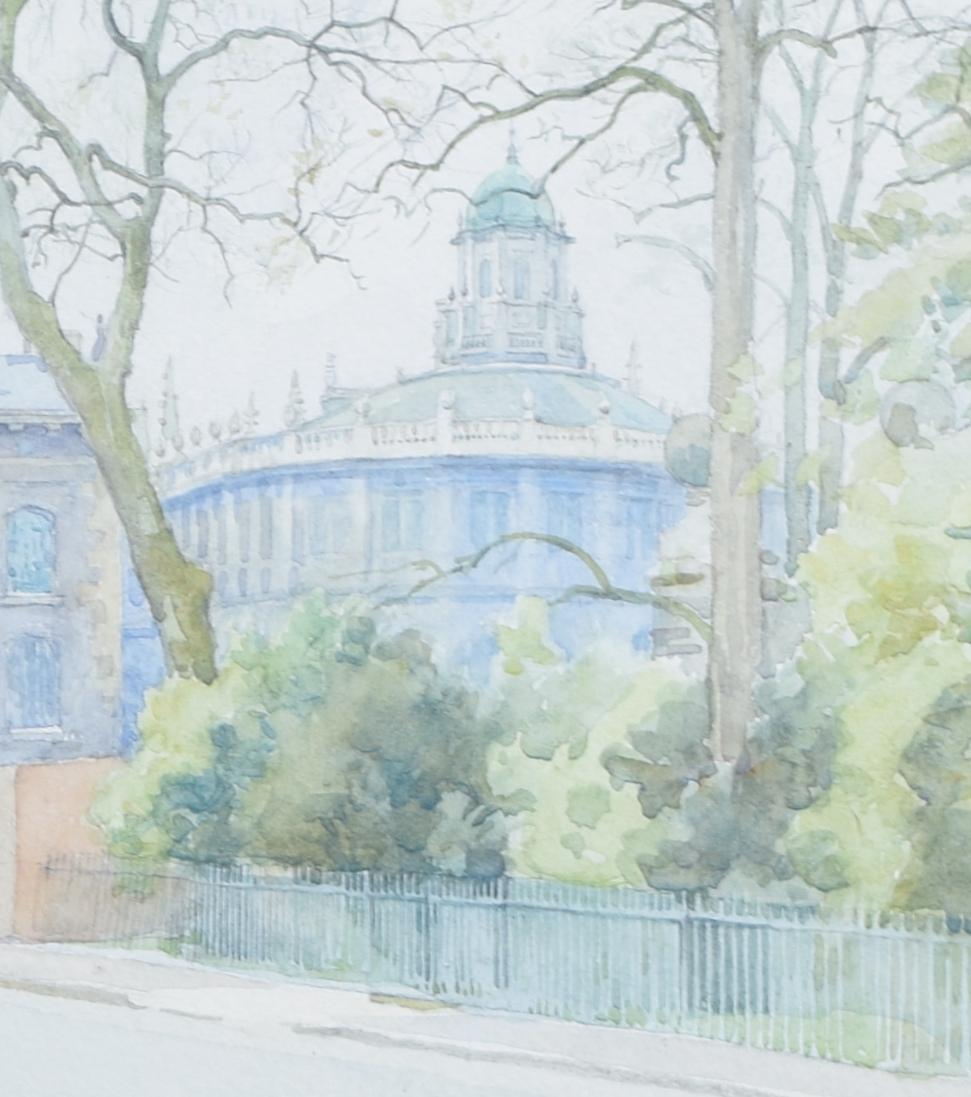 Clarendon Building and Sheldonian Theatre, Oxford watercolour by Bernard Gotch - Realist Art by Bernard Cecil Gotch