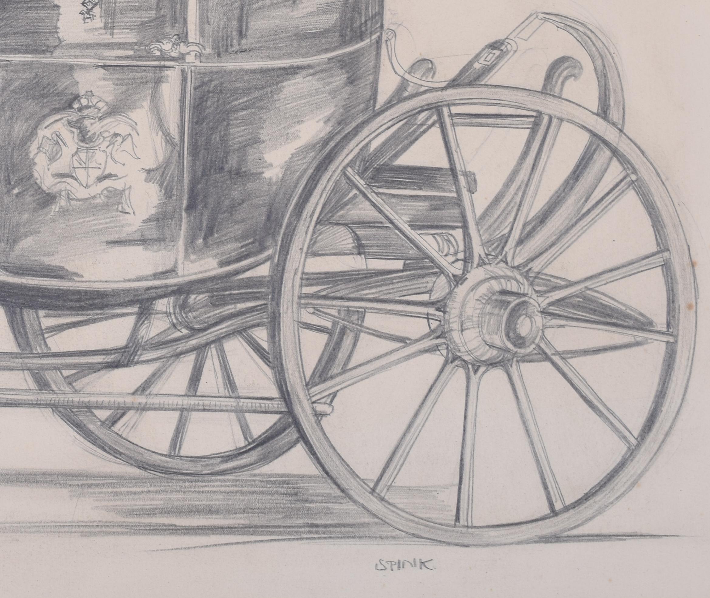 Stagecoach drawing by Gerald Mac Spink For Sale 4