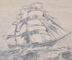 Antique Sailing ship drawing by Gerald Mac Spink