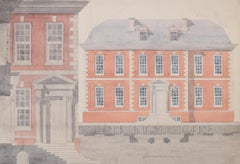 Puslinch House, Devon architectural watercolour by S Clapham c. 1950