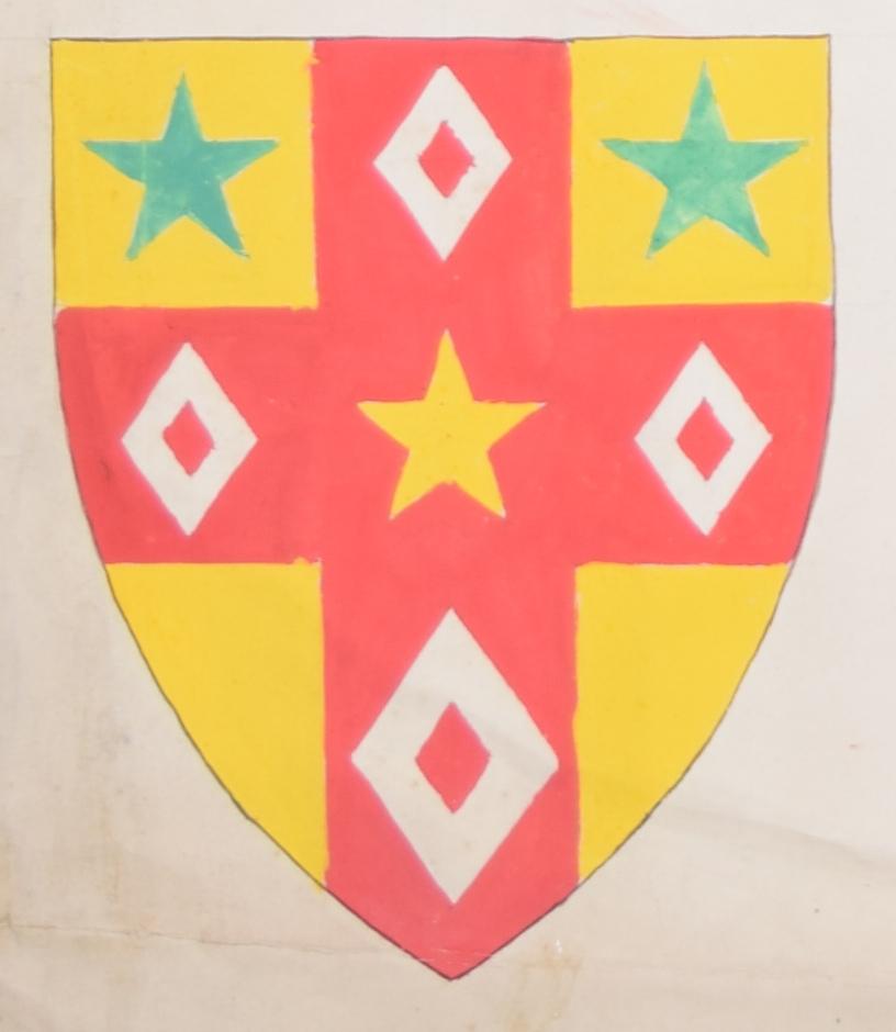 A Heraldic Primer coat of arms shield designs watercolour by S Clapham For Sale 4