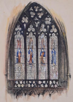 Stained glass window design by Louis Osman FRIBA