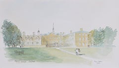 Vintage Trinity College, Oxford watercolour by Hugh Casson